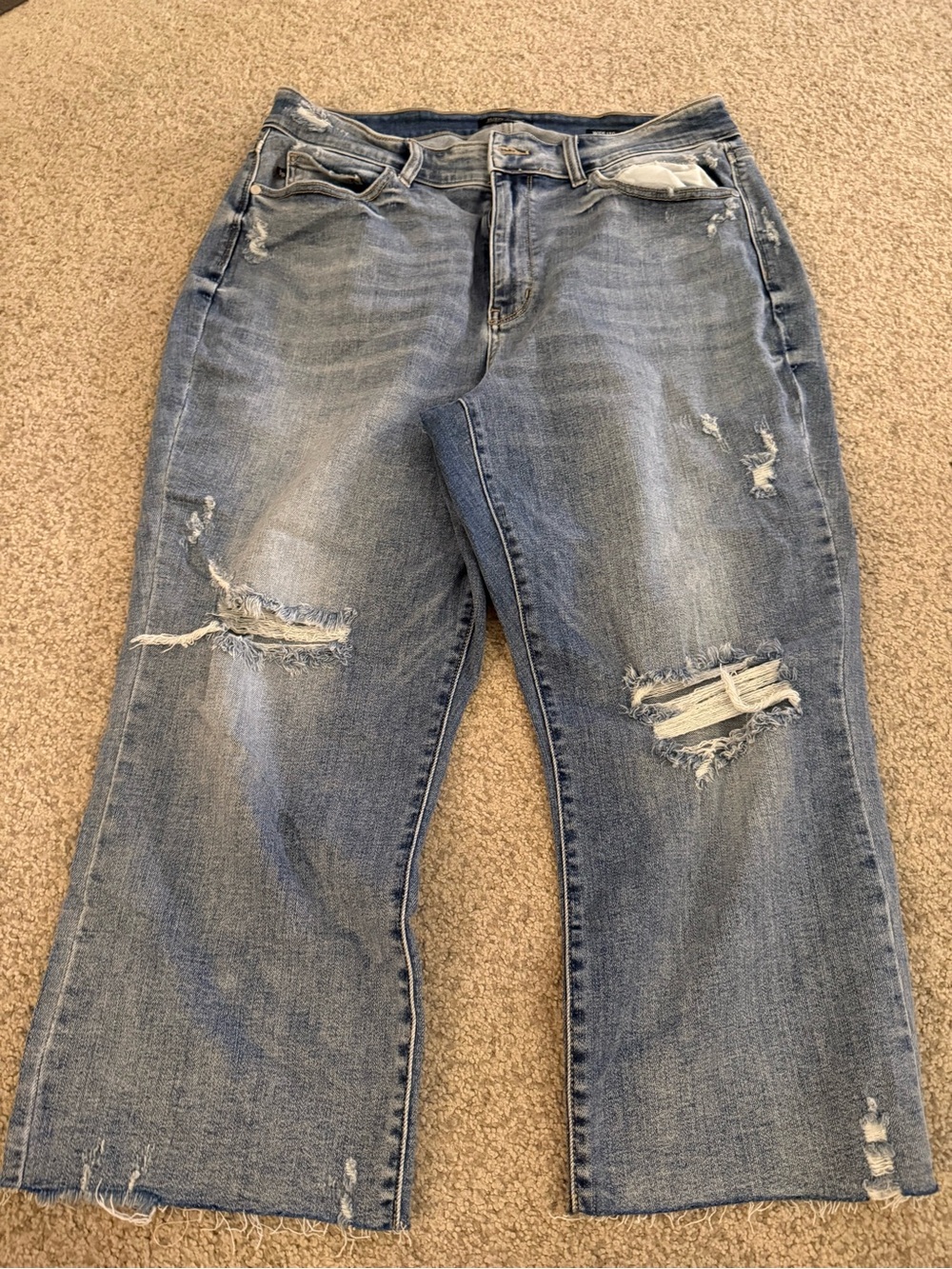 Judy Blue Light Blue Distressed Boyfriend Jeans